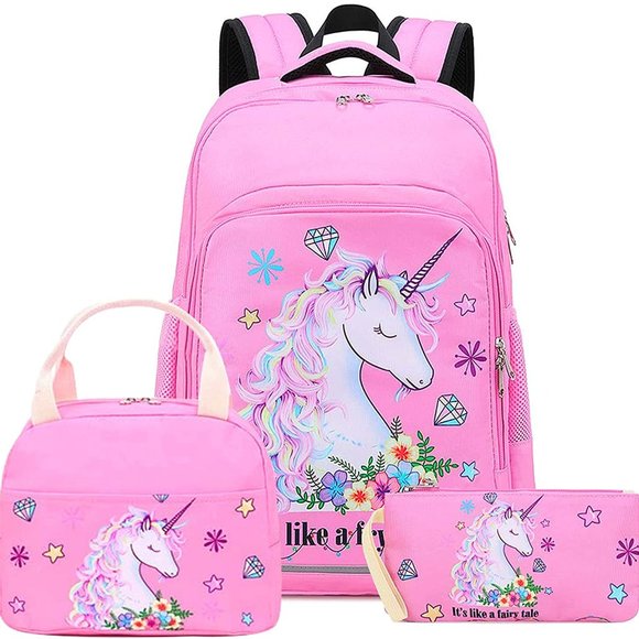 Other - New Girls Backpack Kids Elementary Bookbag Girly School Bag with Insulated Lunch